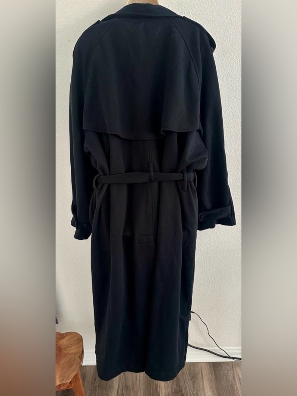 Skims Boyfriend Fleece Oversized Trench Coat - Black - Large - Picture 3 of 11